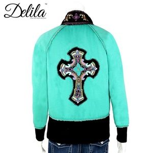 Delila Embroidered Jacket Western Cross XL